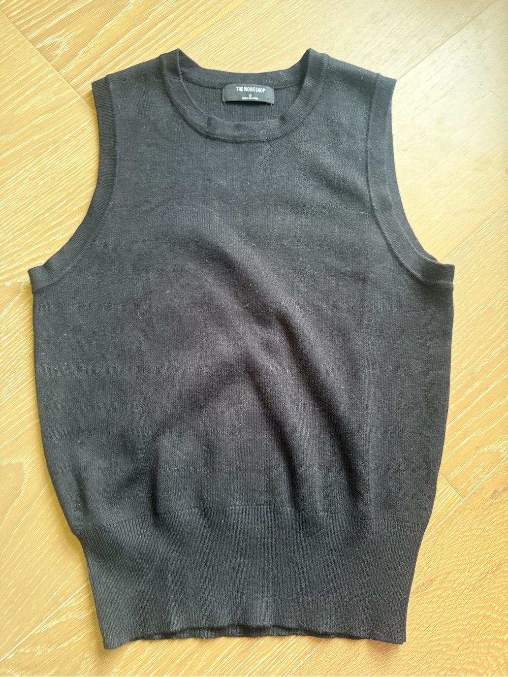 The Workshop Black Sleeveless Knit Top